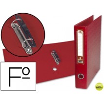 CARPETA DE 2 ANILLAS 40MM MIXTAS LIDERPAPEL FOLIO FORRADO PAPERCOAT CON OLLADO Y TARJETERO COMPRESOR