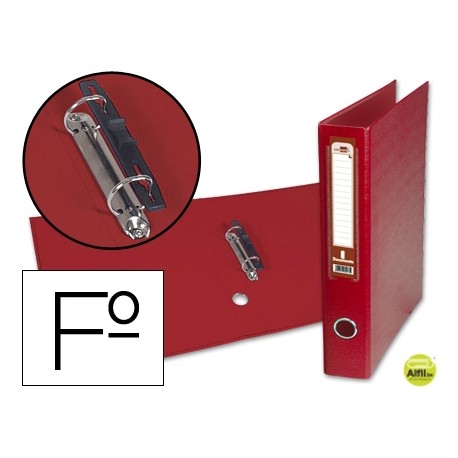 CARPETA DE 2 ANILLAS 40MM MIXTAS LIDERPAPEL FOLIO FORRADO PAPERCOAT CON OLLADO Y TARJETERO COMPRESOR