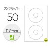 ETIQUETA ADHESIVA Q-CONNECT KF01579 -TAMAÑO CD-ROM -FOTOCOPIADORA -LASER -INK-JET-CAJA CON 25 H/50 E