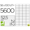ETIQUETA ADHESIVA Q-CONNECT KF10638 TAMANO 52,5X21,2 MM FOTOCOPIADORA LASER INK-JET