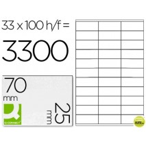 ETIQUETA ADHESIVA Q-CONNECT KF10640 TAMANO 70X25 MM FOTOCOPIADORA LASER INK.JET