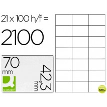 ETIQUETA ADHESIVA Q-CONNECT KF10649 TAMANO 70X42,3 MM FOTOCOPIADORA LASER INK-JET