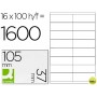 ETIQUETA ADHESIVA Q-CONNECT KF10654 TAMANO 105X37 MM FOTOCOPIADORA LASER INK-JET
