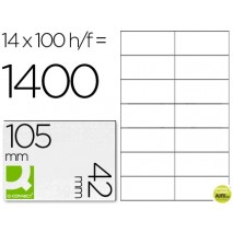 ETIQUETA ADHESIVA Q-CONNECT KF10655 TAMANO 105X42 MM FOTOCOPIADORA LASER INK-JET