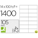 ETIQUETA ADHESIVA Q-CONNECT KF10655 TAMANO 105X42 MM FOTOCOPIADORA LASER INK-JET