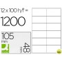 ETIQUETA ADHESIVA Q-CONNECT KF10657 TAMANO 105X48 MM FOTOCOPIADORA LASER INK-JET