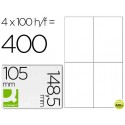 ETIQUETA ADHESIVA Q-CONNECT KF10660 TAMANO 105X148,5 MM FOTOCOPIADORA LASER INK-JET