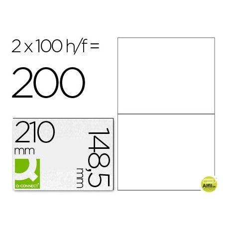 ETIQUETA ADHESIVA Q-CONNECT KF10662 TAMANO 210X148,5 MM FOTOCOPIADORA LASER INK-JET
