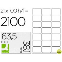 ETIQUETA ADHESIVA Q-CONNECT KF01587 TAMANO 63,5X38,1 MM FOTOCOPIADORA LASER INK-JET