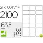 ETIQUETA ADHESIVA Q-CONNECT KF01587 TAMANO 63,5X38,1 MM FOTOCOPIADORA LASER INK-JET