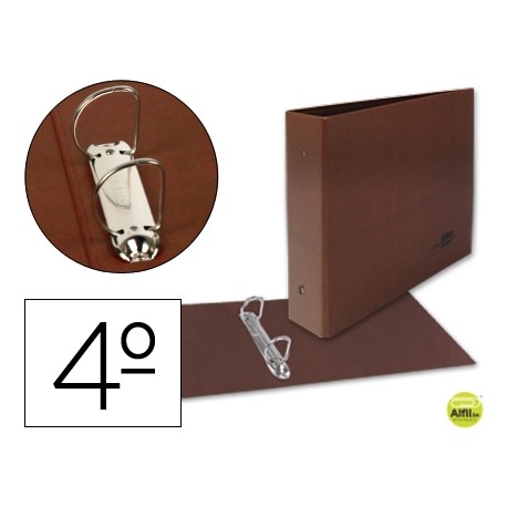 CARPETA DE 2 ANILLAS 25MM MIXTAS LIDERPAPEL CUARTO APAISADO CARTON CUERO FORRADO COMPRESOR PLASTICO