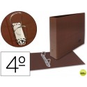 CARPETA DE 2 ANILLAS 25MM MIXTAS LIDERPAPEL CUARTO APAISADO CARTON CUERO FORRADO COMPRESOR PLASTICO