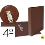 CARPETA DE 2 ANILLAS 40MM MIXTAS LIDERPAPEL CUARTO CARTON CUERO FORRADO COMPRESOR PLASTICO