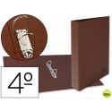 CARPETA DE 2 ANILLAS 40MM MIXTAS LIDERPAPEL CUARTO CARTON CUERO FORRADO COMPRESOR PLASTICO