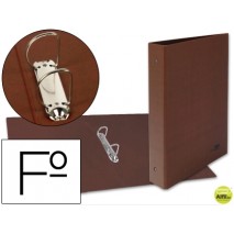 CARPETA DE 2 ANILLAS 40MM MIXTAS LIDERPAPEL FOLIO CARTON CUERO FORRADO COMPRESOR PLASTICO