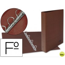 CARPETA DE 4 ANILLAS 25MM MIXTAS LIDERPAPEL FOLIO CARTON CUERO FORRADO COMPRESOR PLASTICO