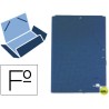 CARPETA GOMAS LIDERPAPEL FOLIO 3 SOLAPAS CARTON FORRADO AZUL