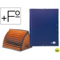 CARPETA CLASIFICADORA LIDERPAPEL 12 DEPARTAMENTOS FOLIO PROLONGADO CARTON FORRADO AZUL FUELLE