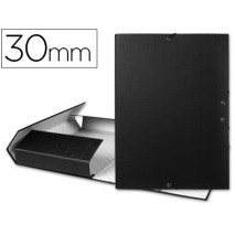 CARPETA PROYECTOS LIDERPAPEL FOLIO LOMO 30MM CARTON FORRADO NEGRA