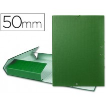 CARPETA PROYECTOS LIDERPAPEL FOLIO LOMO 50MM CARTON FORRADO VERDE