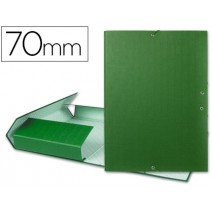 CARPETA PROYECTOS LIDERPAPEL FOLIO LOMO 70MM CARTON FORRADO VERDE