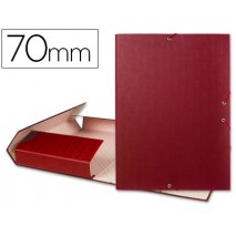 CARPETA PROYECTOS LIDERPAPEL FOLIO LOMO 70MM CARTON FORRADO ROJA