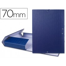 CARPETA PROYECTOS LIDERPAPEL FOLIO LOMO 70MM CARTON FORRADO AZUL