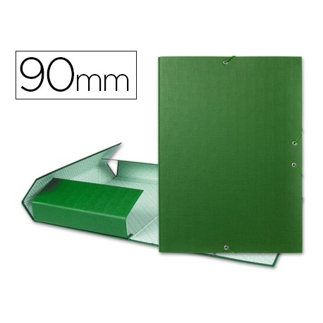 CARPETA PROYECTOS LIDERPAPEL FOLIO LOMO 90MM CARTON FORRADO VERDE