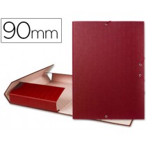 CARPETA PROYECTOS LIDERPAPEL FOLIO LOMO 90MM CARTON FORRADO ROJA