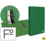 CARPETA DE 2 ANILLAS 25MM MIXTAS LIDERPAPEL FOLIO CARTON FORRADO PAPER COAT COMPRESOR PLASTICO VERDE
