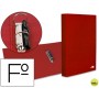 CARPETA DE 2 ANILLAS 25MM MIXTAS LIDERPAPEL FOLIO CARTON FORRADO PAPER COAT COMPRESOR PLASTICO ROJA