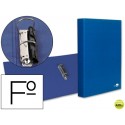 CARPETA DE 2 ANILLAS 25MM MIXTAS LIDERPAPEL FOLIO CARTON FORRADO PAPER COAT COMPRESOR PLASTICO AZUL