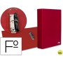CARPETA DE 2 ANILLAS 40MM MIXTAS LIDERPAPEL FOLIO CARTON FORRADO PAPER COAT COMPRESOR PLASTICO ROJA