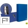 CARPETA DE 2 ANILLAS 40MM MIXTAS LIDERPAPEL FOLIO CARTON FORRADO PAPER COAT COMPRESOR PLASTICO AZUL
