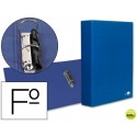CARPETA DE 2 ANILLAS 40MM MIXTAS LIDERPAPEL FOLIO CARTON FORRADO PAPER COAT COMPRESOR PLASTICO AZUL