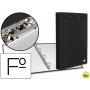 CARPETA DE 4 ANILLAS 25MM REDONDAS LIDERPAPEL FOLIO CARTON FORRADO PAPER COAT NEGRA CON MINICLIP Y S