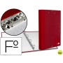 CARPETA DE 4 ANILLAS 25MM REDONDAS LIDERPAPEL FOLIO CARTON FORRADO PAPER COAT ROJA CON MINICLIP Y SO