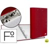 CARPETA DE 4 ANILLAS 25MM REDONDAS LIDERPAPEL FOLIO CARTON FORRADO PAPER COAT ROJA CON MINICLIP Y SO