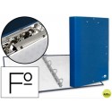 CARPETA DE 4 ANILLAS 25MM REDONDAS LIDERPAPEL FOLIO CARTON FORRADO PAPER COAT AZUL CON MINICLIP Y SO
