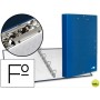 CARPETA DE 4 ANILLAS 25MM REDONDAS LIDERPAPEL FOLIO CARTON FORRADO PAPER COAT AZUL CON MINICLIP Y SO
