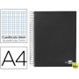 BLOC ESPIRAL LIDERPAPEL A4 MICRO PAPERCOAT TAPA FORRADA 160H 70G CUADRO 5MM 5 BANDAS 4 TALADROS. NEG