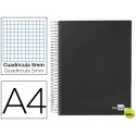 BLOC ESPIRAL LIDERPAPEL A4 MICRO PAPERCOAT TAPA FORRADA 160H 70G CUADRO 5MM 5 BANDAS 4 TALADROS. NEG