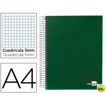BLOC ESPIRAL LIDERPAPEL A4 MICRO PAPERCOAT TAPA FORRADA 160H 70G CUADRO 5MM 5 BANDAS 4 TALADROS. VER