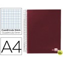 BLOC ESPIRAL LIDERPAPEL A4 MICRO PAPERCOAT TAPA FORRADA 160H 70G CUADRO 5MM 5 BANDAS 4 TALADROS. ROJ