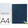 BLOC ESPIRAL LIDERPAPEL A4 MICRO PAPERCOAT TAPA FORRADA 160H 70G CUADRO 5MM 5 BANDAS 4 TALADROS. AZU