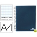 BLOC ESPIRAL LIDERPAPEL A4 MICRO PAPERCOAT TAPA FORRADA 160H 70G CUADRO 5MM 5 BANDAS 4 TALADROS. AZU