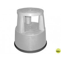 TABURETE Q-CONNECT RUEDAS RETRACTILES TRES RUEDAS -DOS NIVELES GRIS