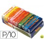 PLASTILINA JOVI -BANDEJA CON 10 PAQUETES COLORES SURTIDOS TAMAÑO PEQUEÑO