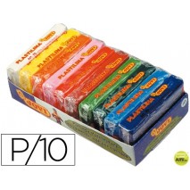 PLASTILINA JOVI -BANDEJA CON 10 PAQUETES COLORES SURTIDOS TAMAÑO PEQUEÑO
