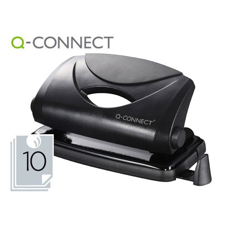 TALADRADOR Q-CONNECT KF01233 NEGRO -ABERTURA 1 MM -CAPACIDAD 10 HOJAS